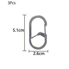 304 Stainless Steel Keychain, G-Shaped Clip, Carabiner, Outdoor Clip, Multi-Function Key Ring, Spring-Loaded Figure-8 Clip, 3 Pieces - 3Pcs G-shaped Keychain - View 11