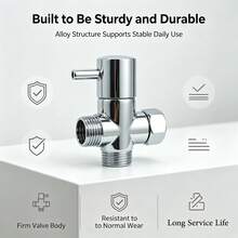 3-Way Shower Diverter Valve, G1/2 Inch Universal Thread Interface, Zinc Alloy Construction, Multi-Scene Flexible Installation, Sturdy Durable Shower Switch Valve For Bathroom Shower System - G 1/2" - View 4