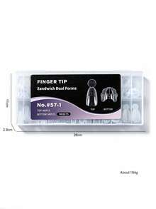 140 Sets Sandwich Style Nail Extension Dual Molds, With Inner Arc Short Almond Crystal Rhinestone Nails - Clear - View 9