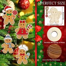 Wooden Christmas Painted Hanging Decor, DIY Blank Unfinished Wooden Gingerbread Man Silhouette Decoration, Suitable For Handmade Crafts Winter Hanging Ornament - Multicolor - View 8