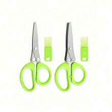 SOKANY Kitchen Scissors, Multifunctional Stainless Steel Vegetable & Herb Scissors, 3-Layer / 5-Layer Options, Includes Cleaning Brush, Easy To Clean Crumbs, Kitchen Coriander & Chili Scissors, Versatile Multi-Purpose Scissors, Home Cooking Gadget - Other - View 9