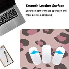 Sweet Y2K Style Pink Leopard Leather Desk Pad, Honey Heart Graphic Waterproof Oilproof Extended Mousepad Leather, Aesthetic Desk Decor For Girls - View 7