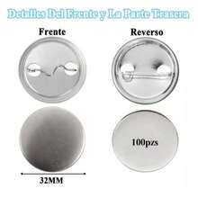 100-Piece Button Maker Kit: Materials And Supplies For Making Pins (Includes Gaskets) For Crafts. - 32mm - View 2