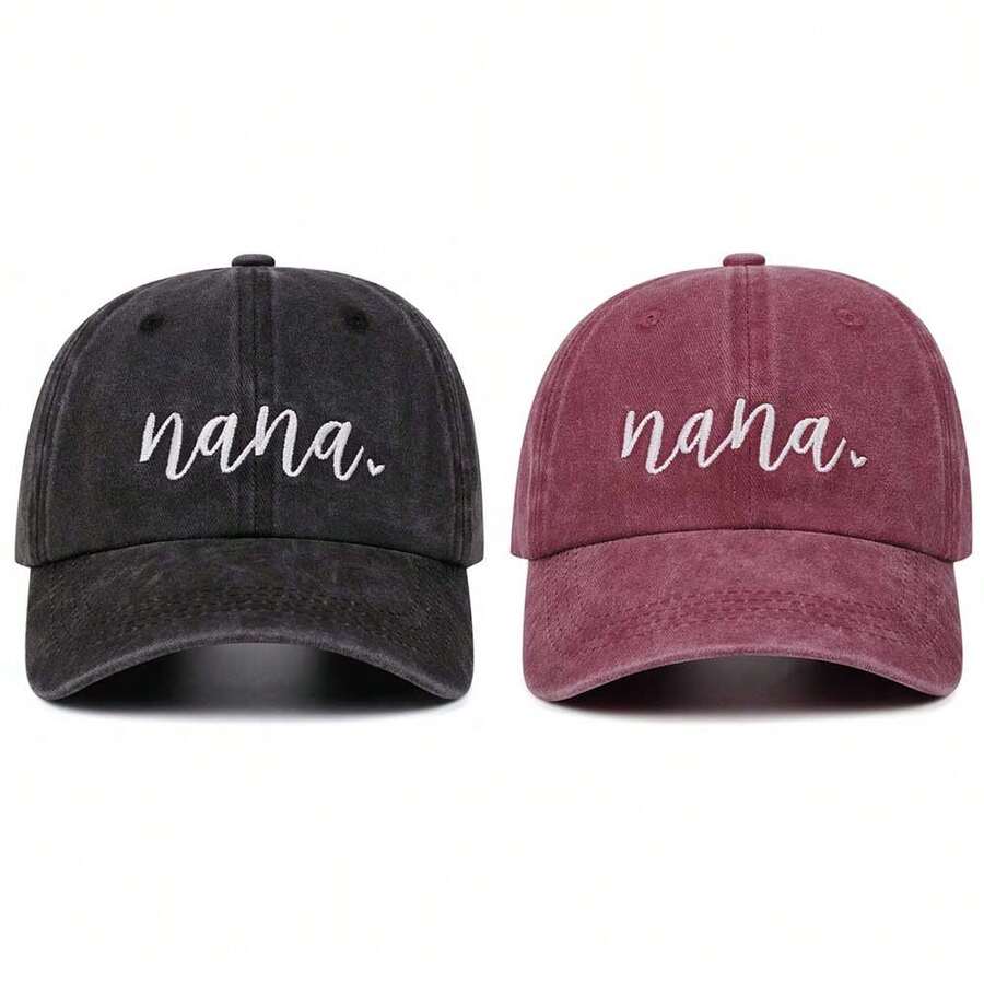 1pc Nana Embroidered Baseball Cap Unisex Outdoor Sports Events Casual Sun Protection Duck Tongue Dad Hat - Multicolor - View 1