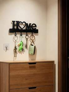 Heart-Shaped Wall-Mounted Key Hook Storage Rack, Durable Metal Material, Black Style, Suitable For Home, Can Hang Car Keys, Handbags, Keychains, Room Decor, Entryway Organizer - Multicolor - View 11