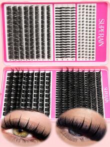 Buku Ekstensi Bulu Mata DIY Campuran 506 PCS, Kluster Bulu Mata Individu dengan Bulu Mata Atas, Bulu Mata Wispy Spike & Bulu Mata Bawah, Ekstensi Bulu Mata Lembut Empuk Dapat Digunakan Kembali, Panjang Campuran, Ramah Pemula untuk Halloween, Pesta Kostum, Perjalanan & Riasan Glamour - D - View 7