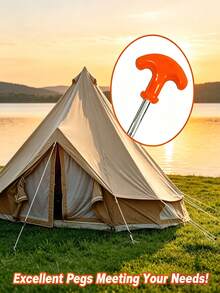 3PCS.6PCS. Spiral T-Handle Tent Stake Set Heavy Duty Screw Pegs With Tent Guy Rope D-Ring Buckle Outdoor Camping Tent Accessories - Multicolor - View 7