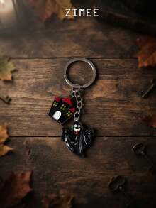 Halloween Spooky Black Ghost & Haunted House Keychain - Cute Enamel Festival Bag Charm & Purse Pendant Accessory - Multicolor - View 4