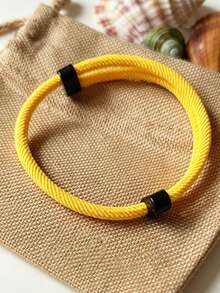 1pc Men's Nylon Braided Rope Bracelet, Simple Solid Color Woven Wristband, Suitable For Men And Women Daily Casual Outdoor Fashion Wear - Minimalist Woven Bracelet - View 2