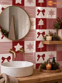 SUPSTICKER 4PCS/12PCS Christmas Snowflake PVC Tile Sticker, Thickened Crystal Self Adhesive Peel And Stick Backsplash For Kitchen Wall And Furniture - Christmas Style - View 7