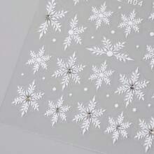 3 Sheets 5D Embossed Winter Snowflake Nail Stickers - 3D Blue Snowy Forest, Christmas Tree & Rhinestone Decals For DIY Holiday Manicure, Elegant Seasonal Nail Art Decor & Gift For Women Girls - White - View 9