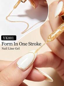XEIJAYI 1pc 10ml Rhinestone Glitter Gold Color Painting Gel, UV/LED Suitable For Nail Gel, Suitable For Salon And Home DIY Nail Art - Gold - View 6
