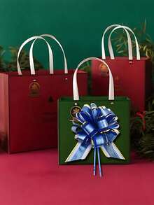 6pcs - Bowknot Gift Wrapping Ribbon Bows, Large Red Christmas Ribbon Bows - Reusable Birthday Ribbon Bows For Gift Boxes And Decorations, Gift Wrapping Wedding Baskets Birthday Party Gift Boxes And Flower Decorations, Christmas Gift Decorations, Christmas Party Supplies (Blue) - A - View 6