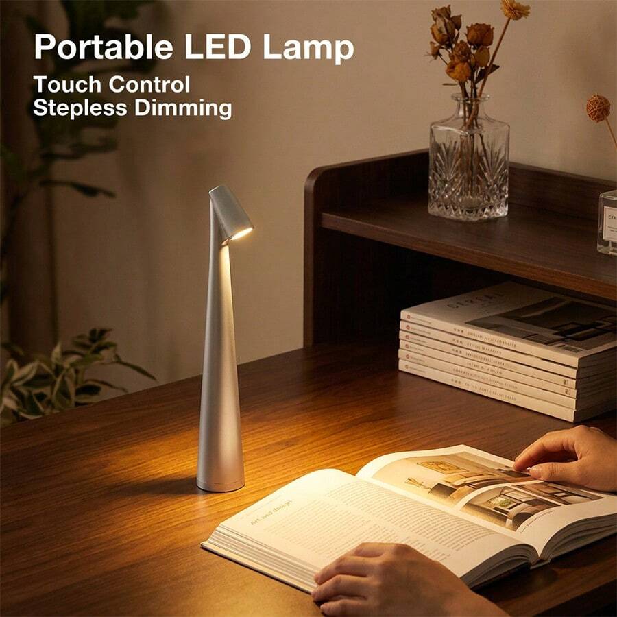1PC Modern Minimalist Design Tall Table Lamp, Reading & Study Night Light, Touch Switch, Wireless Rechargeable LED Elegant Desk Lamp, 3-Level Dimmable Modes, Weighted Base With Non-Slip Pad, Suitable For Bedroom, Study, Living Room Decoration And Lighting - Multicolor - View 1