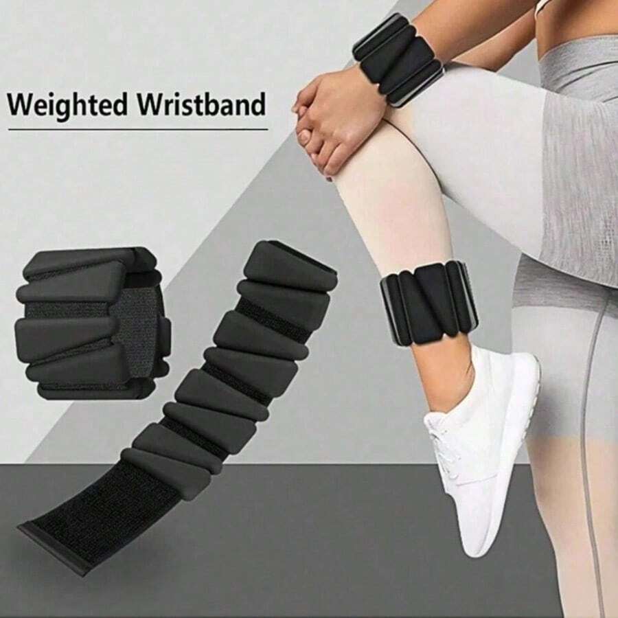 2PCS Adjustable Waterproof Silicone Wrist & Ankle Weights, Wearable Fitness Equipment, Portable Leg & Wrist Strength Training Gear - Multicolor - View 1