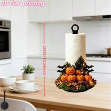 Christmas Fireplace Shaped Paper Towel Holder, Creative Desktop Roll Paper Holder, Christmas Tabletop Atmosphere Decorative Ornament - C - View 6