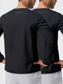 HOTSUIT 2件組男士長袖桑拿上衣，春季新款運動服，附可調節扣環，適合健身房與運動健身，節日禮物 - 黑色 - 查看 7