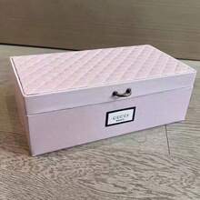 Quilted Large‑Capacity Jewelry Box Desktop Storage Organizer For Rings Earrings Necklaces Gift For Women Gucci Beauty Pink Quilted Jewelry Box - Pink - View 6
