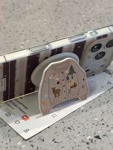 1 pieza Soporte magnético para teléfono estilo suéter de otoño/invierno con diseño de ciervo y árbol de Navidad, retráctil y plegable, práctico con fuerte adsorción, apto para cualquier teléfono y funda de teléfono, pequeño regalo navideño, usar con anillo magnético para una fijación talla grande segura y menor probabilidad de caída - Multicolor - Ver 4