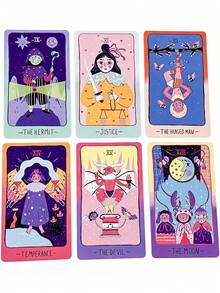 1 BoxPastel Prism Tarot 78 Cards A Divination Deck With Childlike Innocence And Fantasy Elements,Aesthetics Lover For Self-Healing - Multicolor - View 10