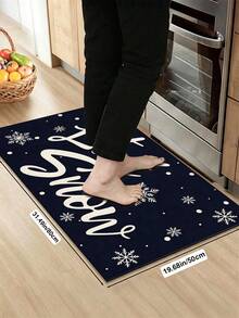 1/2pcs Christmas Floor Mat, Vintage Diatomaceous Earth Mat, Christmas Snowman Pattern, Super Absorbent, Non-Slip, Perfect For Bathroom, Kitchen And Dining Room, Quick Drying, Ideal Gift For Home Decor And Bathroom Mat - Multicolor - View 15