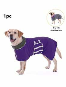 1pc Reversible Dog Absorbent Bathrobe, Plush Bathrobe, Soft And Comfortable, Quick-Drying And Adjustable, Suitable For Different Dog Breeds And Body Types, Ideal For Bathing, Swimming, Beach And Daily Care - Multicolor - View 19