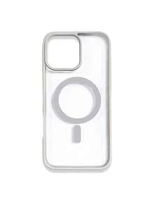 1pc 5-Style Optional Contrast Border Magnetic Large Window Transparent Phone Case, Ins Minimalist Phone Case, Built-In Magnetic Ring Supports Wireless Charging; Covers, A Style Transparent Border / B Style Light Pink Border / C Style Vibrant Orange Border / D Style Classic Black Border / E Style Light Gray Border, Raised Lens Full Coverage Anti-Drop Soft Shell, Minimalist Versatile Fashion Phone Case, Suitable For Personal Use, Birthday Gift Choice; Compatible With IPhone Case - Multicolor - View 58