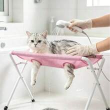 Breathable Mesh Pet Bathing Hammock, Foldable Cat & Dog Grooming Restraint Hammock, Pet Grooming Cleaning Tool For Hair Trimming, Blow Drying, Nail Clipping - one-size - View 5