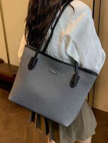 Fashion New Shoulder Tote Bag, Casual Large Capacity Women Handbag - Black - View 3