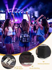 Mini Transparent Backpack 12x6x12 Stadium Approved Women's Girls Clear Small Daily Bag For Concerts Sports Events Travel Work Holidays - Multicolor - View 5