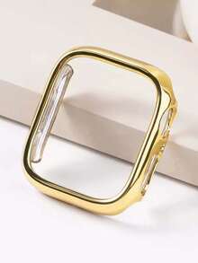 Huastonband Funda protectora compatible de material PC duro con marco hueco chapado en oro para reloj, marco protector adecuado para reloj Ultra 3 2 1 S10 SE S9/S8/S7/S6/S5/S4/S3/S2/S1 Series, para hombres y mujeres, protector de reloj 38MM/40MM/41mm42MM/44MM/45MM/46MM/49mm, funda protectora de reloj inteligente, regalo del Día del Maestro, regalo de graduación, - oro - Ver 1