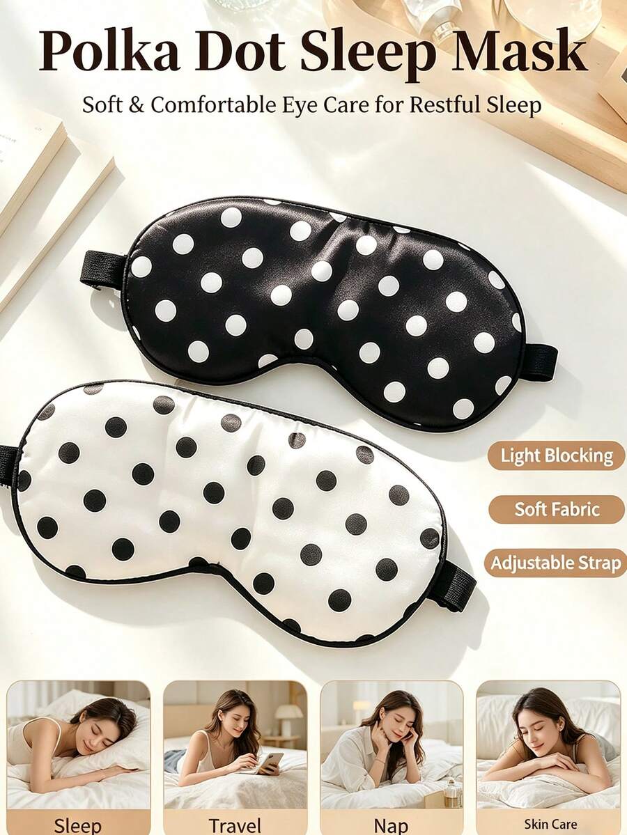 1 buah Masker Tidur Anti Cahaya Elastis Mirip Sutra Motif Polkadot, Masker Tidur Wanita Lembut dari Satin untuk Semalaman, Aksesori Rambut Natal, Suvenir Liburan Tak Terlupakan, Dekorasi Natal, Dekorasi Rumah Natal, Dekorasi Rumah Natal