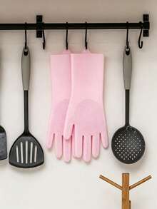 2-In-1 Silicone Dishwashing Gloves With Built-In Cleaning Brush, Reusable, Heat Resistant, Dense Bristles. Suitable For Dishwashing, Kitchen Sink Cleaning, Car Washing And Pet Grooming. A Must-Have For Every Household. - Multicolor - View 3