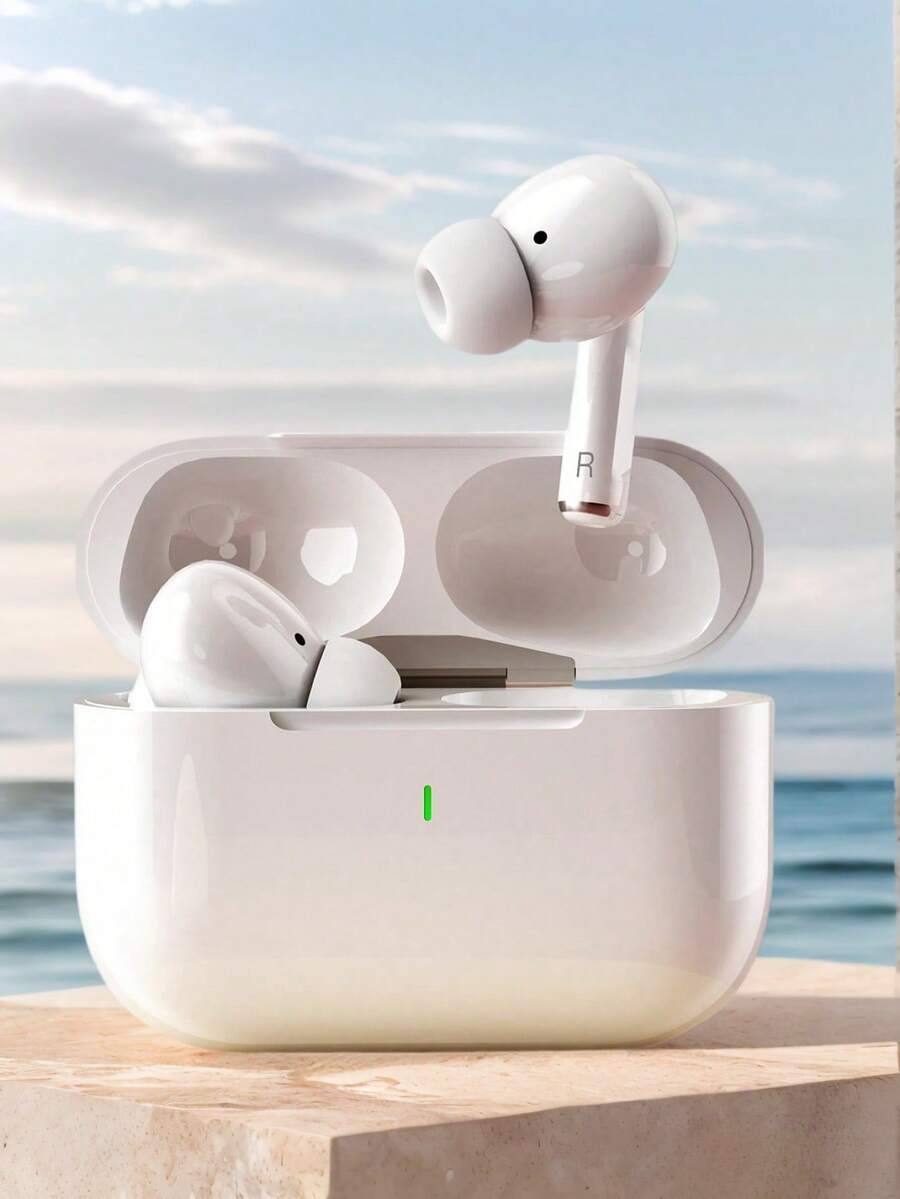 Wireless Bluetooth Earbuds With Built-In Microphone, Stereo Deep Bass, Clear Calls, Portable Charging Case, 24-Hour Battery Life, Stable Connection, Compatible With IPhone And Android Phones, Ideal For Music, Sports, Travel And Daily Use - White - View 1