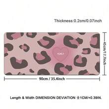 Sweet Y2K Style Pink Leopard Leather Desk Pad, Honey Heart Graphic Waterproof Oilproof Extended Mousepad Leather, Aesthetic Desk Decor For Girls - View 10
