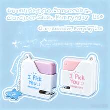1pc RosyPosy Soft Design Sugar Cube Mini Stapler, Exquisite Pendant Style Portable Stapler For Girls - A - View 9