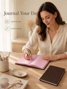 1pc Strawberry Chocolate A6 Notebook, Minimalist Pure Pink Pocket Diary, Suitable For Daily Recording And Planning Management, Perfect For School, Office, Travel, Journaling, Goal Setting And Creative Writing, Great Gift For Women, Girls, Students And Friends - Multiple Styles - View 9