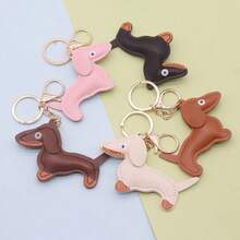 Cute Cartoon-Style Leather Sausage Dog Keychain, Unique Pendant Keyring, Small Gift, Daily Decoration, Mobile Phone Decoration - Multicolor - View 6