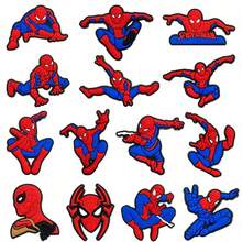 Disney 14pcs Cartoon Spider-Man Series Clog Shoe Charms Accessories, Hot-Selling Personalized DIY Shoe Accessories - Multicolor - View 3