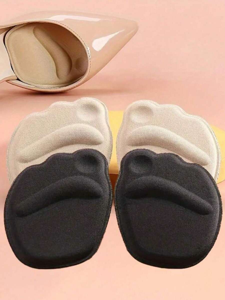 2pcs Comfortable Soft Foam Front Foot Pads, Suitable For Women's High Heels, Sandals, Black High Heels, Sneakers - Beige - View 1