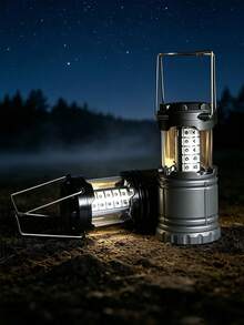 GOTURE 1pc Foldable Camping LED Light, Survival Gear For Hurricanes And Other Emergencies, Emergency Light For Storms And Power Outages, Also Suitable For Fishing And Other Outdoor Activities (Battery Not Included, Uncharged) - Multicolor - View 1