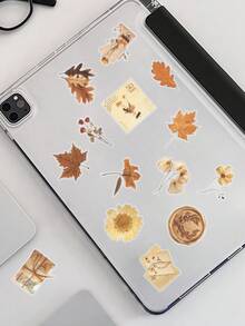 52 Pcs Aesthetic Vintage Dried Flower Stickers, Autumn Pressed Floral Retro PET Waterproof Decals, Journaling Sticker Set For Scrapbooks Water Bottles Laptops Phone Cases For Cottagecore Girls - Dried Flowers - View 7