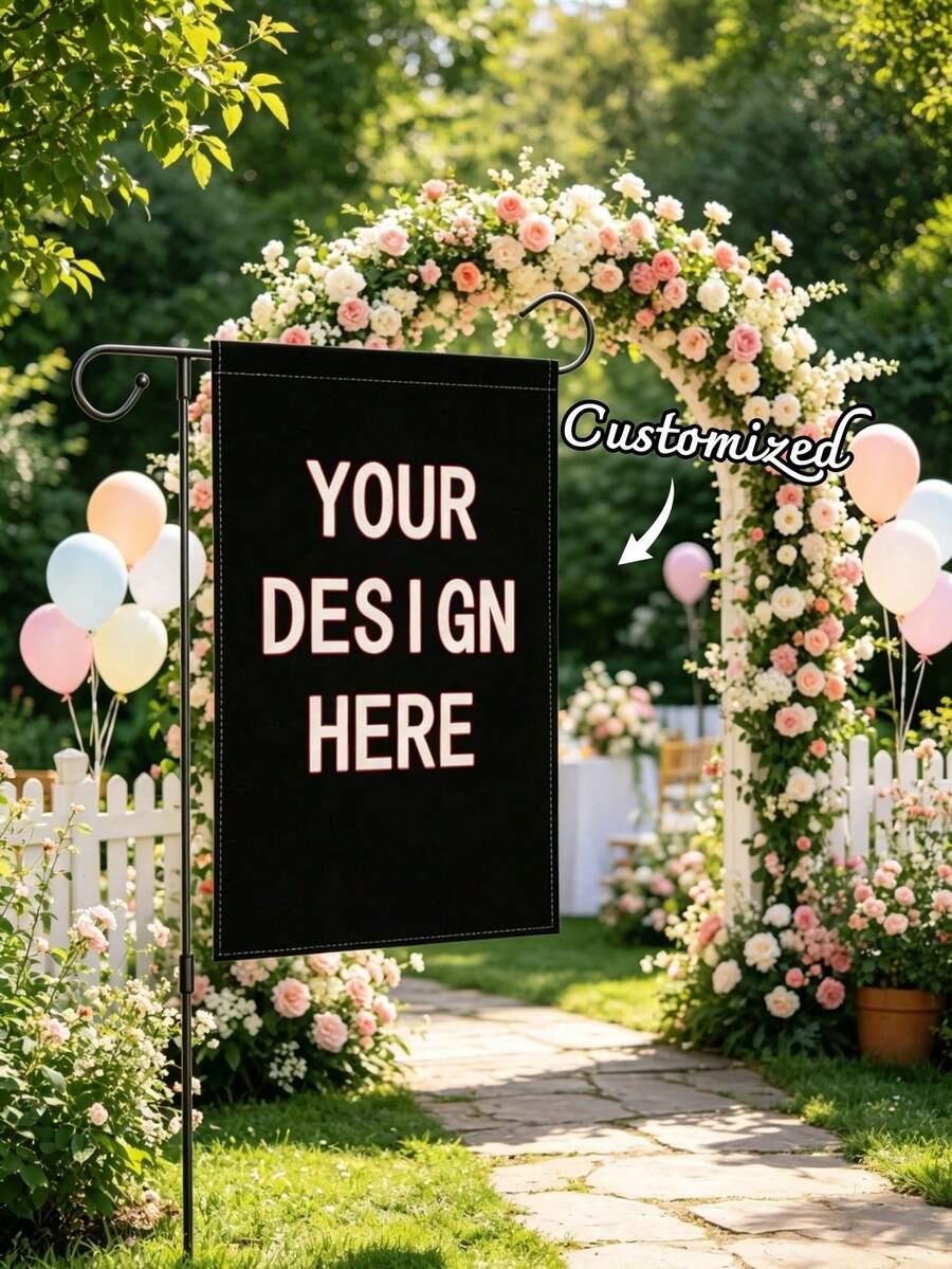 1pc Custom Garden Flag Personalized Yard Flag,Custom Photo/Text/Logo/Your Design Flag Outdoor Decor,Customizable Gift Housewarming Gift,Garden Decor,Gift For Him/Her,Christmas - Multicolor - View 1