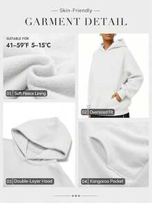 Sweet Cartoon Pet Print Hoodie, Relaxed Long‑Sleeve Top, Casual For Weekend Holiday, Fall‑Winter - White - View 5
