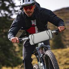 Grey Bicycle Handlebar Storage Bag Nylon Water‑Repellent For Road Mountain Bike Phone Wallet Cycling Essentials Quick Install - Grey - View 2