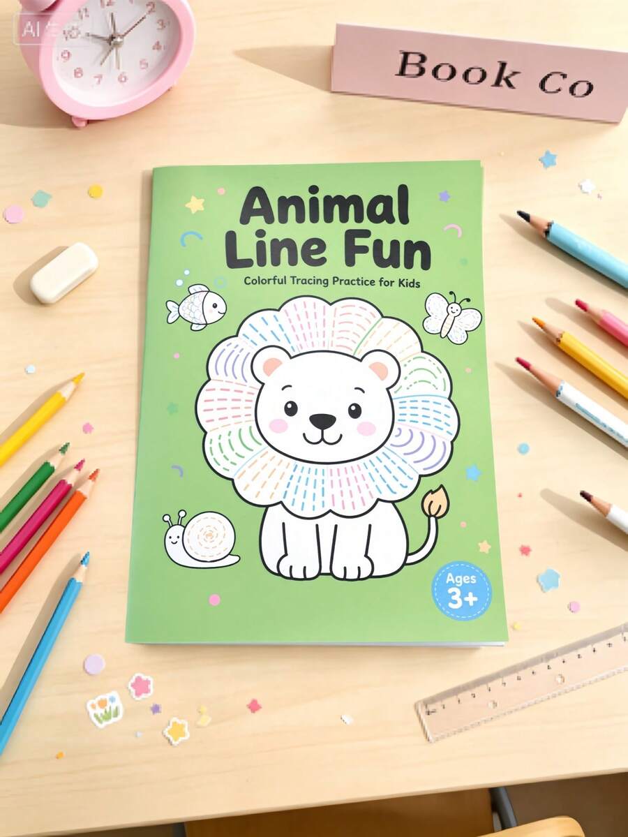 1-Pc Animal Tracing And Coloring Notebook, Drawing Practice Book, Fun Tracing Book, Back-To-School Math Tutor, Teacher's Classroom Reward Notebook, Suitable For Everyday Use At Home, School, Classroom, And Travel. An Essential Notebook And Stationery Item, And A Top Choice For Holiday, New Year's, Birthday Parties, And Other Special Occasions. - Multicolor - View 1