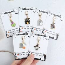 6pcs/12pcs Halloween Party Keychain Set, Cute Alloy Keyring Pendant, Unisex, Ideal Holiday Party Gift, Multi-Functional Bag Charm, Halloween Gift. - Multicolor - View 4