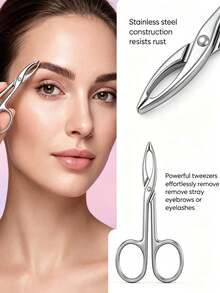 1/2pcs Stainless Steel Precision Tweezers Set, Straight & Curved Tip Tweezers, Multifunctional Tool For DIY Scrapbooking, Nail Art, Jewelry Making, Craft Repairs - Silver - View 9
