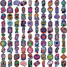 100 buah Stiker Kesehatan Mental Neon, Stiker Grafiti Neon Kecil dan Segar untuk Botol Minum, Laptop, Ponsel, Stiker Fluorescent Gelap - Light Grey - View 4