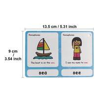 Lachilly 12pcs Children's English Homophone Flash Cards, Vocabulary Learning Cards, Double-Sided Educational Language Learning Toy, Interactive Learning Supplies - CA056 Homophones Flash Cards - View 4